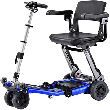 FreeRider USA Luggie Elite-Folding Mobility Scooter for Adults and Seniors, Lithium-ion Battery, Heavy Duty, Portable, Lightweight, Airline Approved, Blue