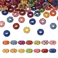 Beadthoven Lot De 100 Perles Européennes à Grand Trou En Résine Colorée