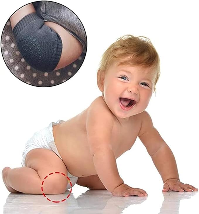 2 Pair Baby Knee & Elbow Pad Cushion Infant Toddlers Crawling Anti Slip Leg Warmer Baby Kneecap Protector for Unisex Kids Safety Knee Guard 4