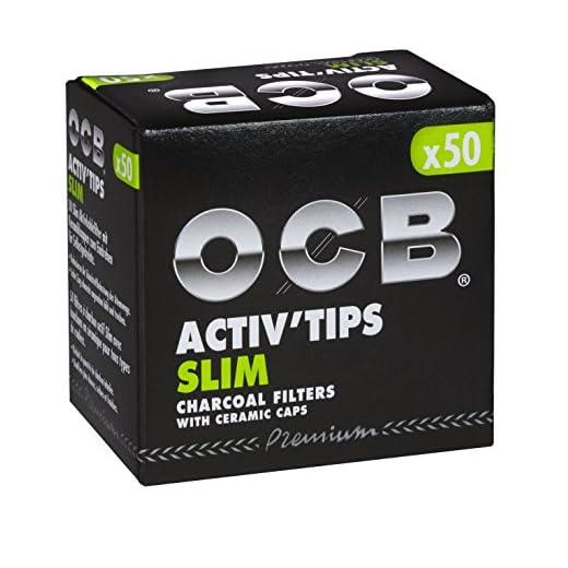 OCB ActivTips Slim - Filtros de carbón activo con tapas de cerámica (2 paquetes de 50 unidades)