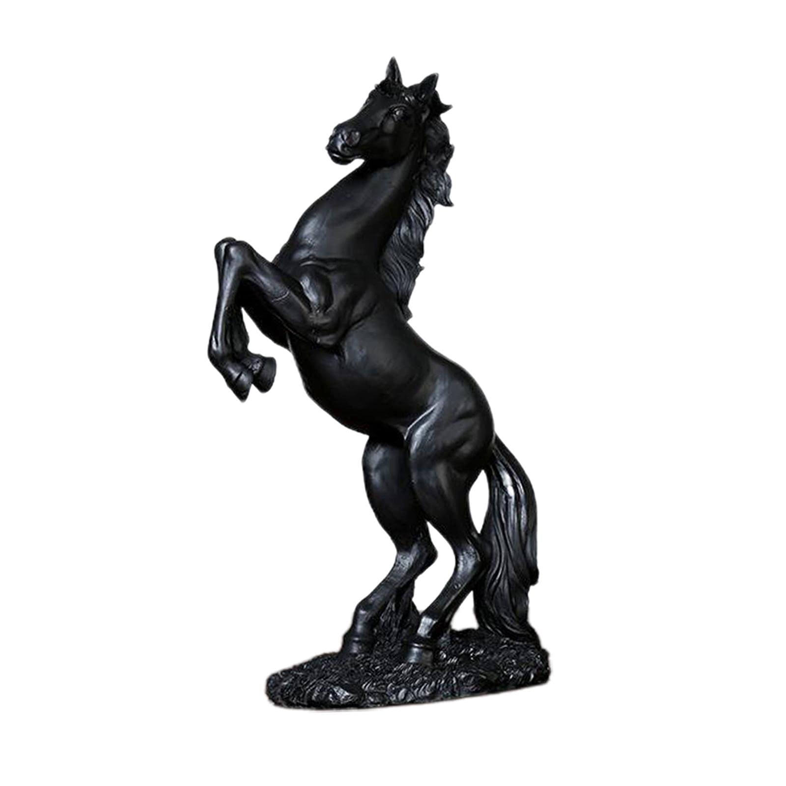 MERIGLARE Statuette di Statue di Cavalli - Resina in Piedi Scultura di Cavallo da Combattimento Decorazione per Ufficio in Casa Ornamenti per Decorazioni da TAV - Nero