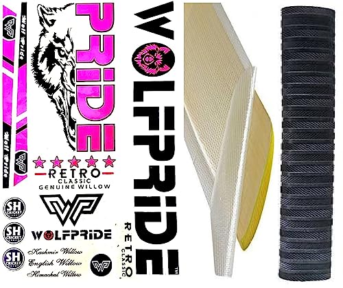 Image of Retro Classic Pink Cricket Bat Sticker Black Grip3in1