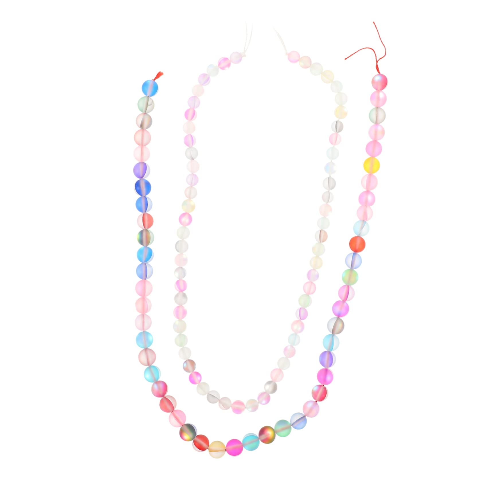 STOBOK Perline Rotonde Matte Cristallo Per Bigiotteria Fai Da Te Di Strisce Di Perline Colorate Per Creare Braccialetti e Collane Artigianali