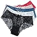 Wansheny Women's Triangle Panties - Cotton Fashion Bikini Panty Lace Edge Soft Sexy Panties Set(Pack Of 5) (X-Large, Basics)