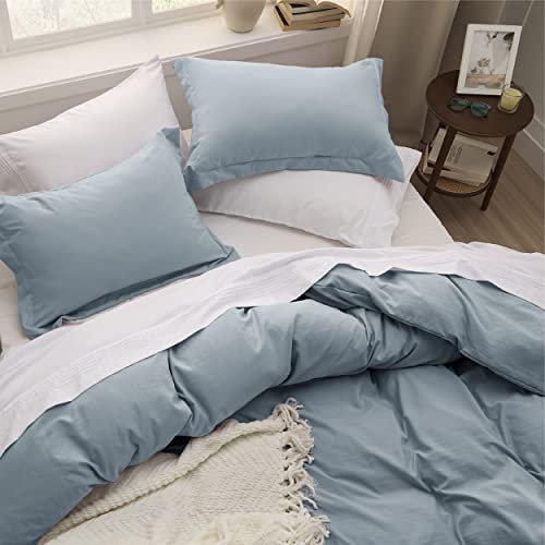 Bedsure Mineral Blue Duvet Cover King Size - Soft Prewashed King Duvet Cover Set, 3 Pieces, 1 Duvet Cover 104X90 Inches With Zipper Closure And 2 Pillow Shams, Comforter Not Included #TOP7