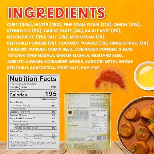 Chokhi Dhani Ready to Eat Gatta Curry | Authentic Rajasthani Curry | Instant Heat & Eat Indian Meal | Microwavable Pack | Ready in 2 Minutes | Pack of 2 (300g Each) |ready to eat meals