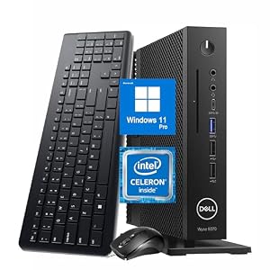 Dell Wyse 5070 Mini computadora de escritorio, Intel Celeron J4105, 8 GB de RAM, SSD de 256 GB, WiFi, Bluetooth, soporte 4K, teclado y mouse, Windows 11 Pro (renovado)