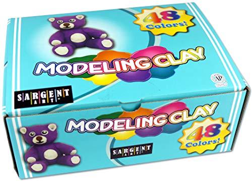 Sargent Art Modeling Clay Assorted 48 Counts, Non-Hardening And Individually Wrapped, Long Lasting & Non-Toxic, Safe For Kids #TOP5