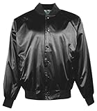Augusta Sportswear Satin Baseball Jacket/Solid Trim L Black