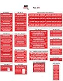 Photovoltaic Labels for PV Solar System_ Pack of 41 Electrical Panel Labels_Water & UV Resistant_ Photovoltaic Labels for Pass The Electrical Final Inspection