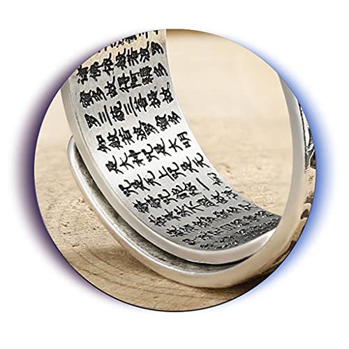 KULIO Anel Pixiu Feng Shui Pixiu Mani Mantra Proteção Riqueza Anel Amuleto Riqueza Amuleto Sorte Abr