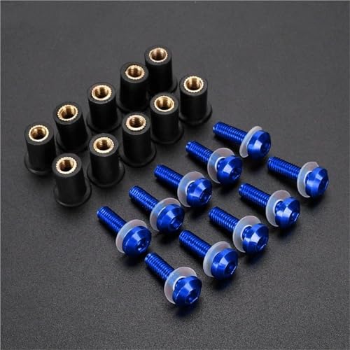 Tornillos parabrisas TMAX 560 con fijación antivibración azul