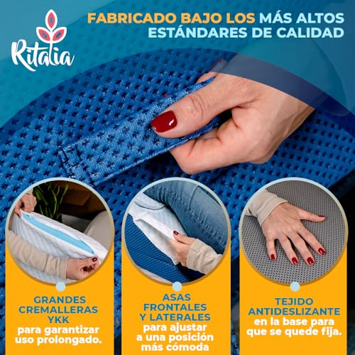 Miniatura 4 de Ritalia Cuña Elevar Piernas Con 3 Alturas Para Mejorar La Circulación, Almohada Para Piernas Hinchadas Y Varices - Cojin Reposapiernas Con Espuma Viscoelástica - Cojin Piernas Elevadas Ortopedico
