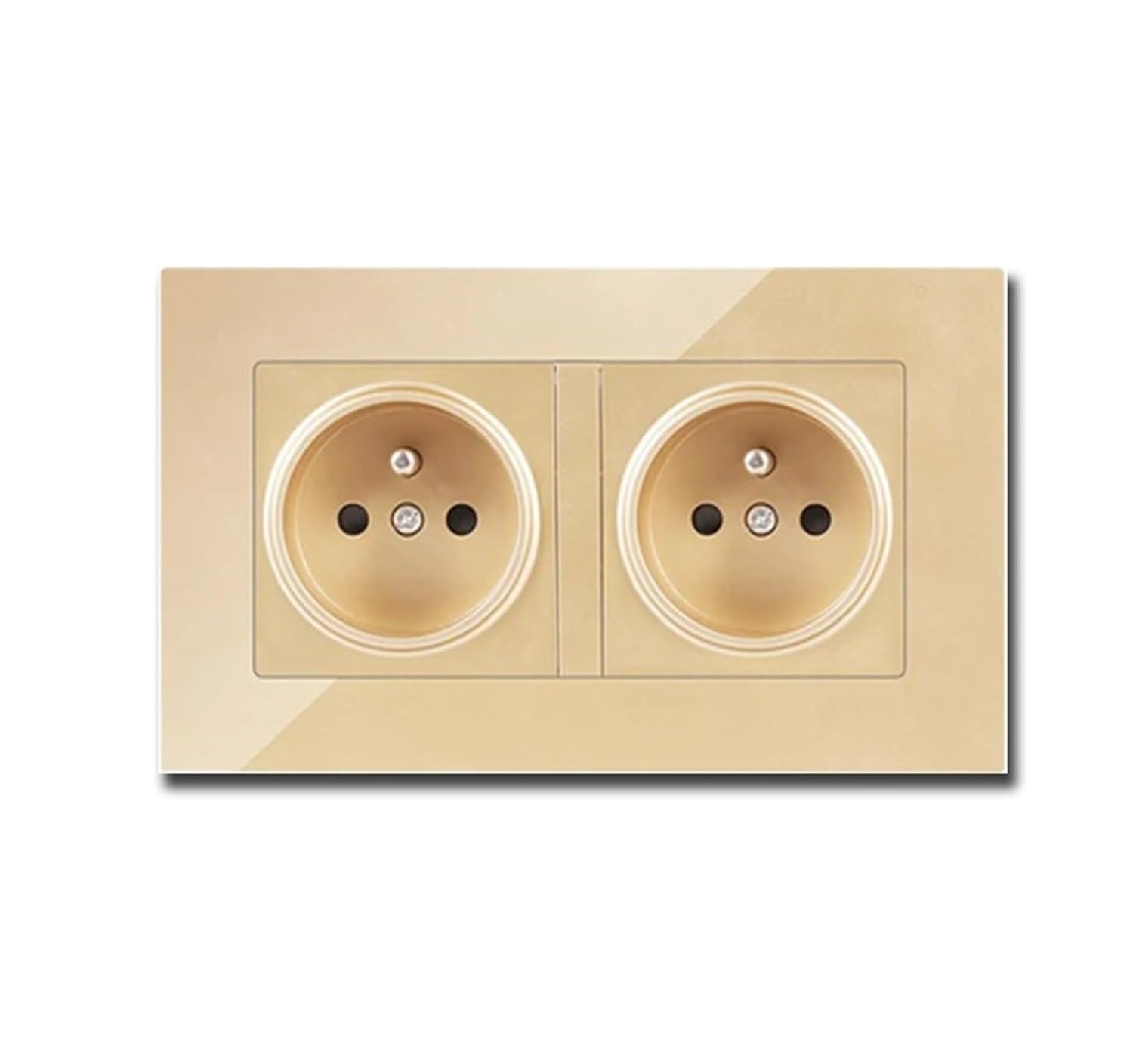 French Standard Dual Power Socket,16A EU Power Socket, Electrical Wall/Rectangular Socket/Plug, Retardant Computer Panel,(Type 17)