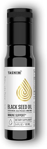 Aceite de semilla negra 100% etíope, 3.4 onzas líquidas, aceite de semilla negra prensado en frío para apoyo inmunológico, alta potencia 5.7% - 21%