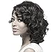 YX Short Curly Hair Wig for Black Women African american Heat Resistant Synthetic Hair Wigs(Black)