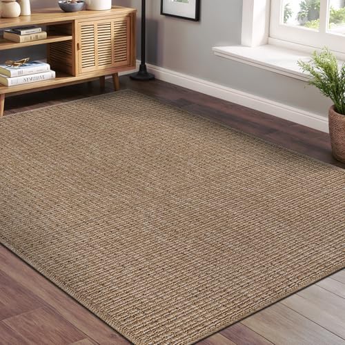 Indoor Outdoor Rugs for Dining Room: Stylish, Durable, and Easy-Clean Options 6 Beverly Rug Easy Jute Natural Rug 4x6 Solid Washable Durable Outdoor Indoor Area Rugs for Living Dining Room Patio Office Stain Resistant Non Shedding Casual Indoor Outside Carpet (4 x 6 Natural)