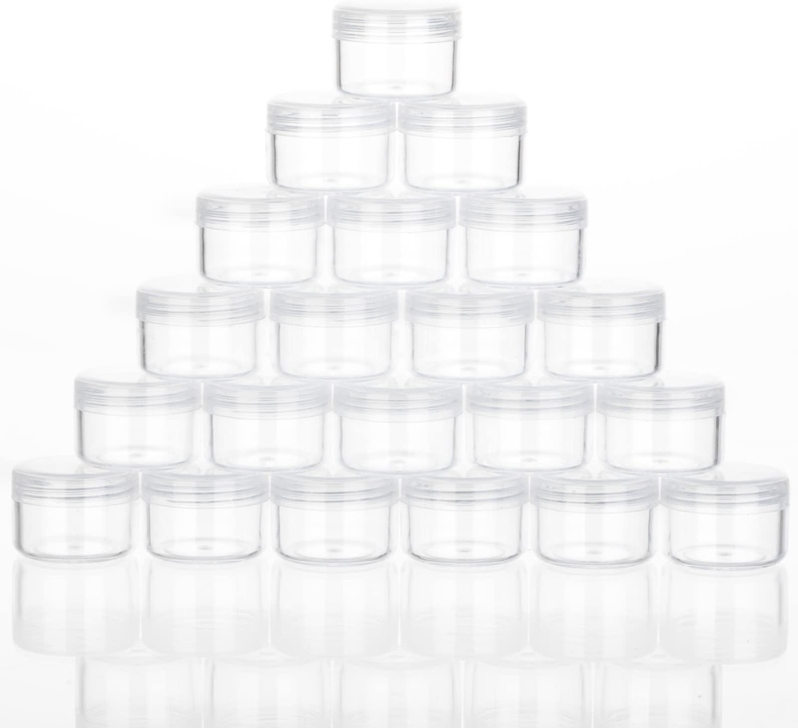 ZEJIA 5 Gram Cosmetic Sample Containers with Lids 25pcs Empty Small Makeup Jars Plastic BPA Free(Clear)