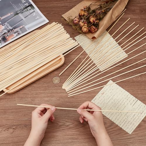 OLYCRAFT 100Pcs Round Wood Sticks 40cm Long Unfinished Wooden Strips 3m Round Dowels Strips Wooden Dowel Rod Natural Wood Sticks Model Accessories for Building Model DIY Craft Supplies - Image 3