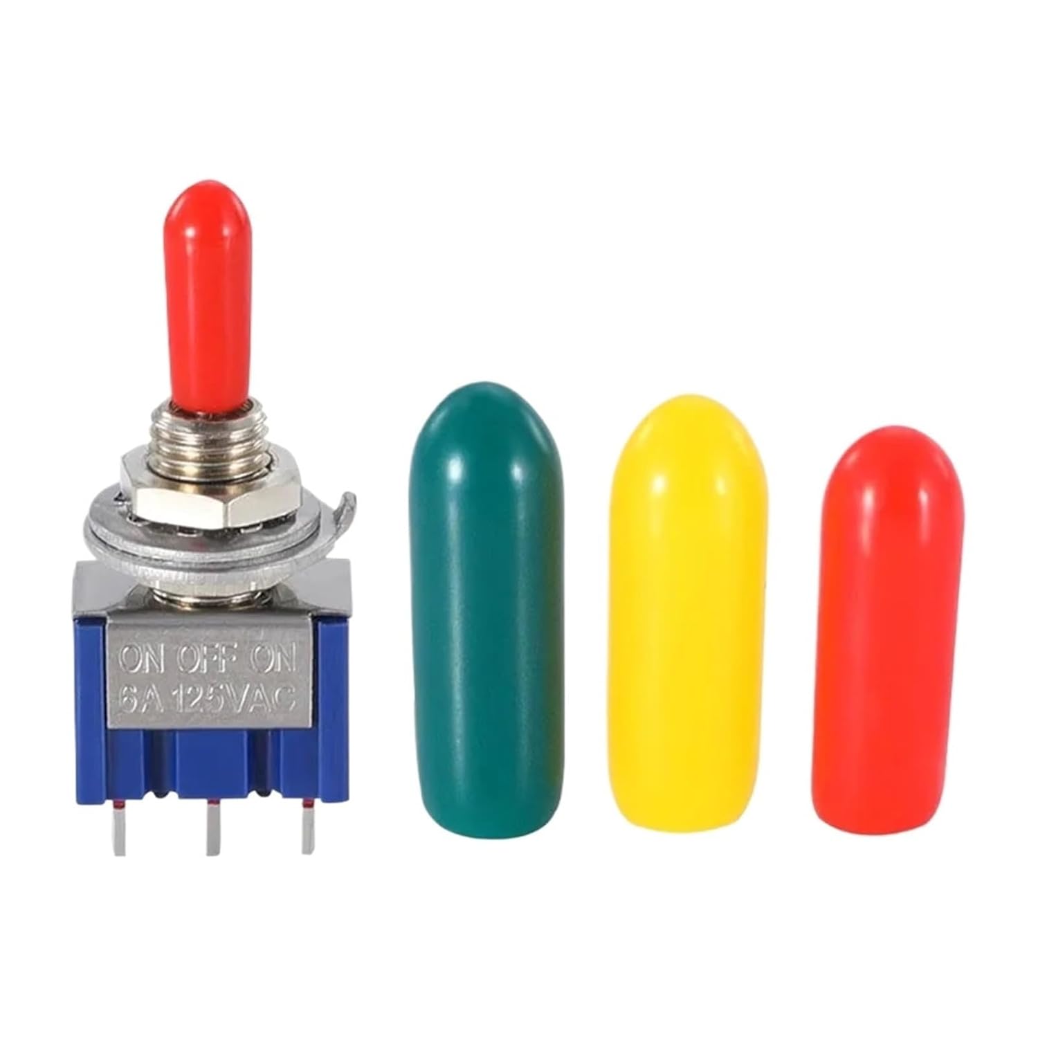 50Pcs Rubber Sheath Cap Cover Forming for Miniature Mini Bat Toggle Switch 102/103/202/203(Blue)