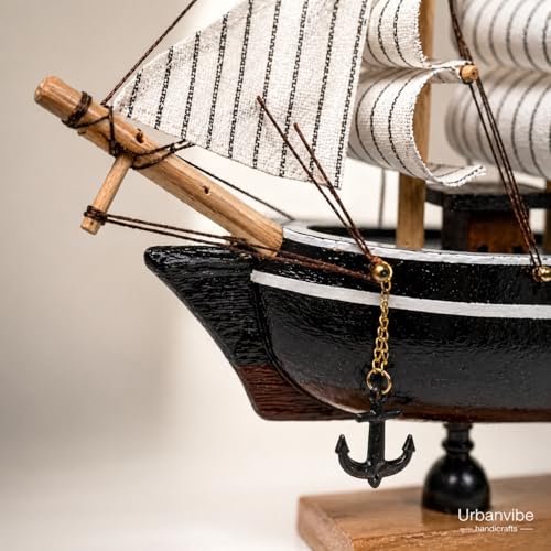 Image of Wooden Ship Showpiece - Show Pieces for Living Room, Antique Items for Home Decor, Elegant Show Piece for Home & Office, vastu Decorative Items (Small 16cm /6.2 Inches)