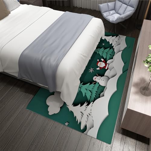 Tapis Noël Moderne 180x270cm Anti Sol Froid Grand Paillasson Salon Effet 3D - 5