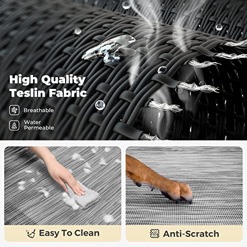 Veehoo Elevated Dog Bed, Outdoor Raised Dog Cots Bed For Large Dogs, Cooling Camping Elevated Pet Bed With Slope Headrest For Indoor And Outdoor, Washable Breathable, Xx-Large, Black Silver, Cwc2204 #TOP4