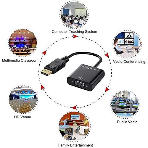 Image of Tobo DisplayPort (DP) to VGA Adapter, Gold-Plated Display Port to VGA Adapter (Male to Female) Compatible with Computer, Desktop, Laptop, PC, Monitor, Projector, HDTV-TD-260TC.