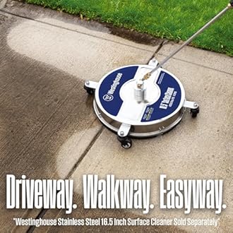 Westinghouse WPX3400 Gas Pressure Washer, 3400 PSI and 2.6 Max GPM, Onboard Soap Tank, Spray Gun and Wand, 5 Nozzle Set, for Cars/Fences/Driveways/Homes/Patios/Furniture