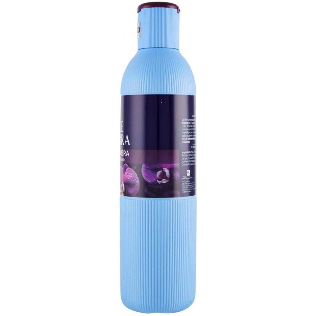 12er-Pack Paglieri Felce Azzurra Bagnodoccia Orchidea Nera,Schwarze Orchideen-Körperwäsche,Duschgel 650ml + Beni Culinari Kostenloser Schlüsselanhänger