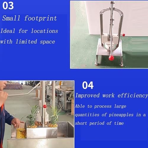 Hand-Operated Stainless Steel Pineapple Corer Machine, Efficient 60Pieces/Hour Output for Quick Meat Removal Food Booths
