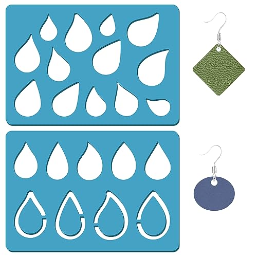 GORGECRAFT 2 Styles Jewelry Design Template Teardrop Earring Templates Reusable Drop Acrylic Cutting Stencil for Bracelets Earrings Jewelry Making Diy Crafts Scrapbooking Art Painting 3.5 x 5.1