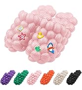 Massage Bubble Slides Slippers with Charms For Women Men, Zuaooz Funny Lychee Non Slip Spa Slippe...