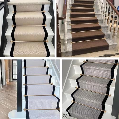 Barras de alfombra de escalera para proteger peldaños de madera 6