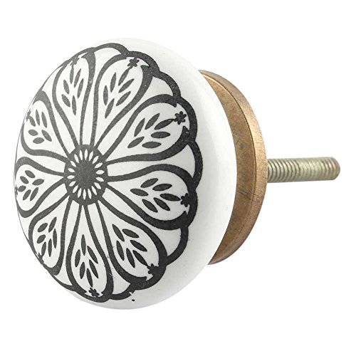 Image of Indian-Shelf Ceramic Handcrafted Dresser Knobs for Drawer Cabinet-2 Piece
