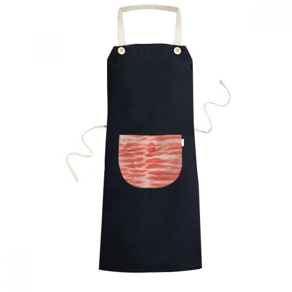 Tablier de cuisine réglable à motif viande de porc et mouton tablier bavette noir avec poche