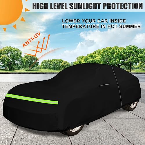 Image of Waterproof Car Cover Replace for 2006-2010 Pontiac Solstice /GXP 2-Door Coupe & Roadster, 210T All Weather Classic Car Covers with Zipper Door & Lock for Snow Rain Dust Protection
