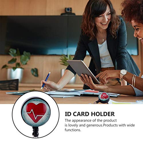NUOBESTY 3 peças de porta-crachás para enfermeiros com clipes jacaré, clipes de crachá de coração re