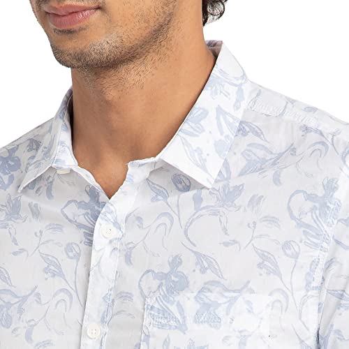 Image of Spykar Men's Slim Fit N /A Full Sleeve Printed Casual Shirts