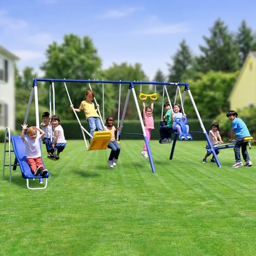 Sportspower Super 9 Metal Swing Set for Outdoor...