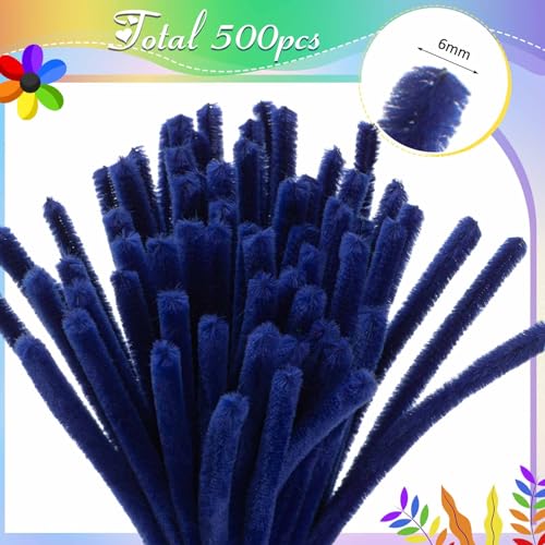 Image of Peryiter 500 Pcs Pipe Cleaners for DIY Flower Bouquets, Chenille Stems for Graduation Bouquet Crafts, Fuzzy Sticks for Handmade Flowers, DIY Gift, Art Projects(Rainbow Color,12 Inch)