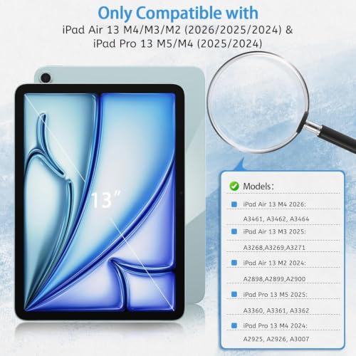 Image of Matte Screen Guard Compatible With Apple iPad Pro 13 2025 M5 / 2024 M4 [8 /7th Gen] & iPad Air 13 Inch M4 2026 /M3 2025 /M2 2024 Tablet Anti Glare Matte Not a Tempered Glass Screen Protector