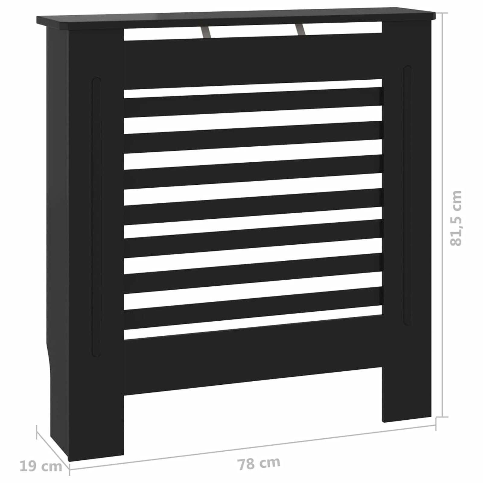 Tidyard Cubierta para Radiador Cubierta de Radiador para Radiador Diseño Moderno Cubre Radiador Cubreradiador Moderno MDF Negro 78 x 19 x 81,5 cm