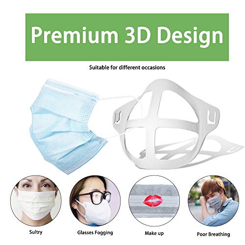 Microbird (7Pcs) Face Mask Bracket -Space Mask For Glasses Wearers -Mask Frame Silicone -Mask Inserts For Breathing Room- Comfortable Adult 3D Mask Guard-Mask Space Bracket Accessories #TOP1