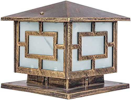 OZBME Lampadaire de Jardin en Aluminium, Simple et Durable, pour Colonne extérieure, Villa, Cour, Portail, Balcon, terrasse, Poteau carré Moderne, Lanterne étanche Stigma Li (25 x 25 cm) ()