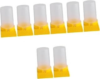 Happyyami 8 Pcs bee Waterer Plastic Water Glasses Pollen Patties for Bees Small Cup for bee nest Door Foothold