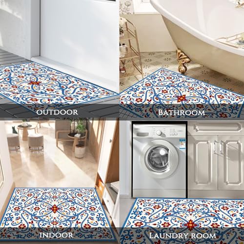 Felpudo alfombrilla antideslizante resistente de 60x90 cm con elementos de vid 8