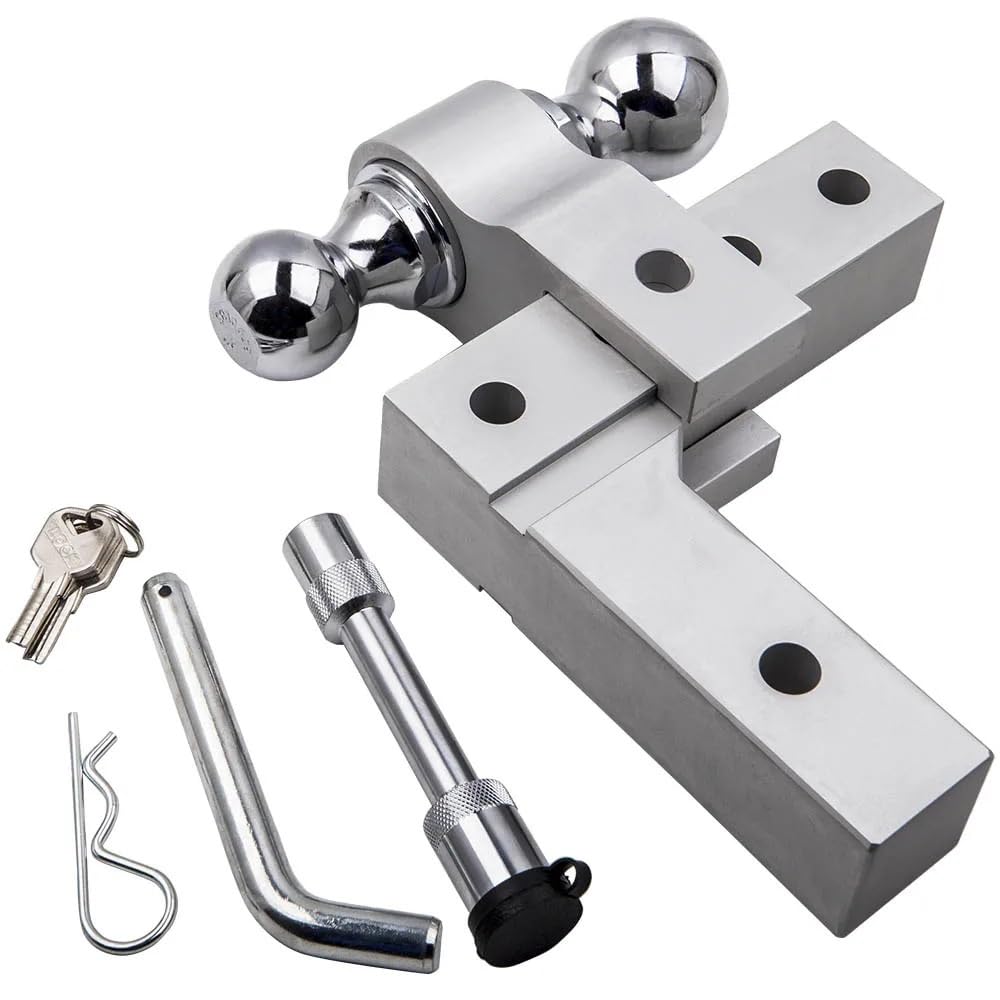 hak holowniczy 6'' Regulowany hak holowniczy 2" Odbiornik Podwójna kula Przyczepa 2" i 2-5/16'' 5000 funtów Do samochodu podróżnego adapter do przyczepki