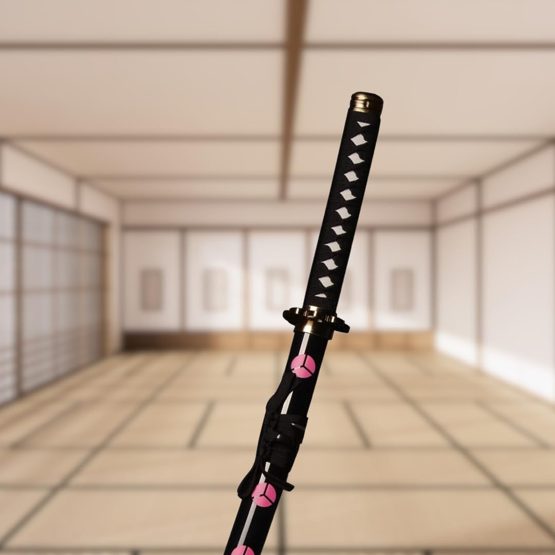 Katana One Piece In Legno Di Bambù – Replica Hashiman Con Supporto E Cintura, Perfetta Per Cosplay E Decorazione