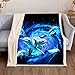 Plaid Couverture Polaire 220x240cm Dauphin Impression Numérique Couvertures Polaire Douces et Confortables, Adultes Enfants Hiver Chaude Couverture Polaire Grande Taille, pour canapé, Chaise, lit